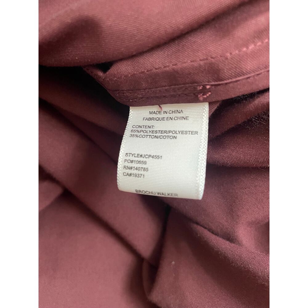 Brochu Walker XS Burgundy Maxi Shirt Dress Balloon Sleeve Belted Luxury - Picture 8 of 10